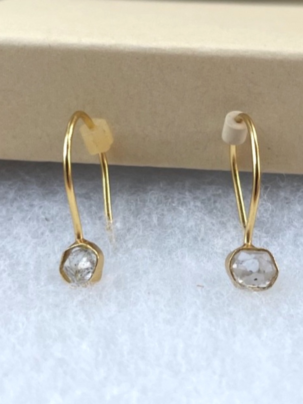 Metropolitan Museum of Art Uncut Synthetic Diamond gold plated Earrings